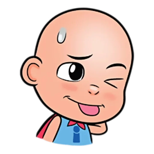 upin, lucu, kartun, criança, wu ping um produto