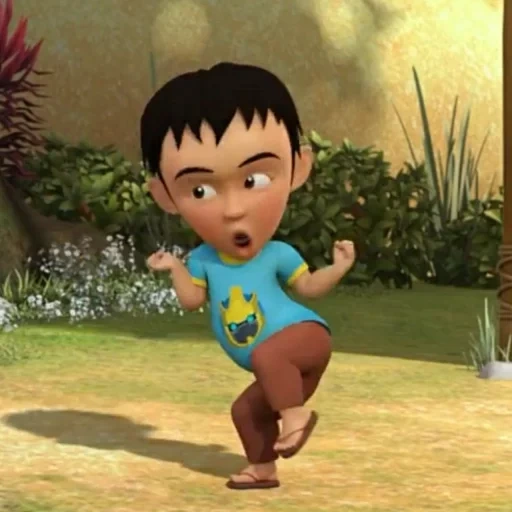 sendiri, animação, wu ping um produto, upin dan ipin, port x dortlu