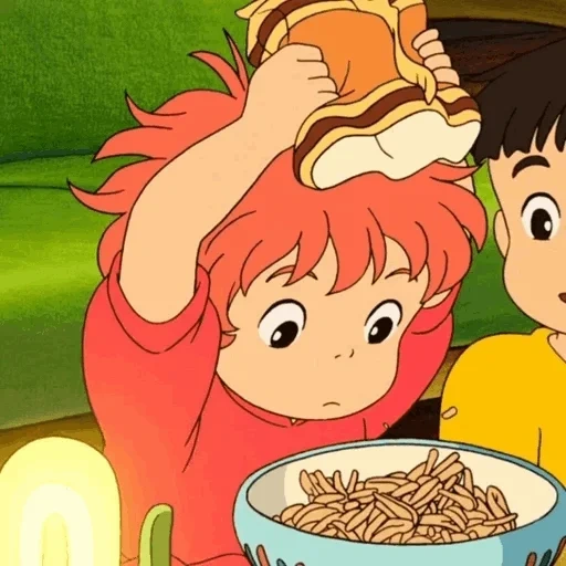 pesce ponyo, screencaps ponyo, pesce scogliera ponyo, ramen ponyo piccolo pesce, mangia il pesce anime ponyo