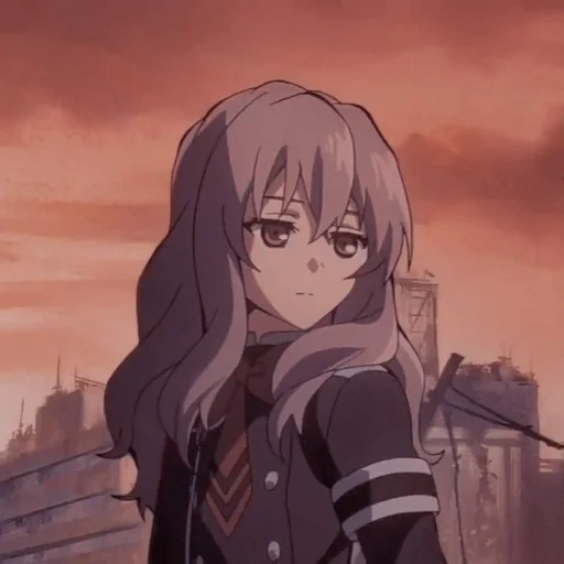 hiraki aoi, anime girl, shiraj hinoah, anime le dernier séraphin, le dernier personnage séraphin de l'anime