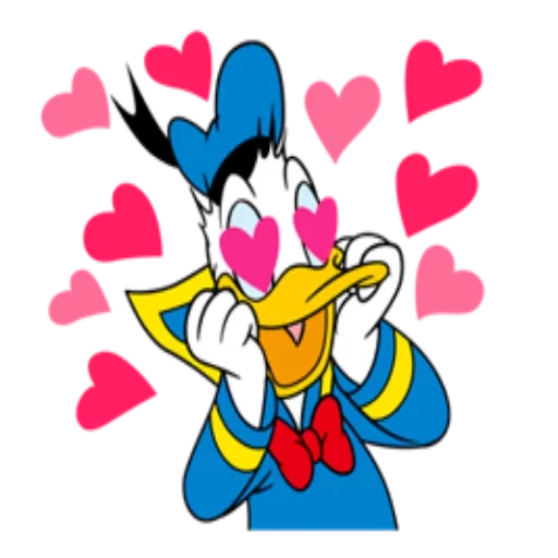 donald duck, donald duck kiss, cœurs de canard donald, donald duck amoureux, donald duck daisi duck love