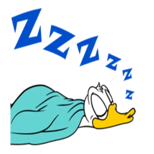 donald bebek, donald sedang tidur, stiker donald duck, meme bebek donald mengantuk, karakter kartun yang mengantuk