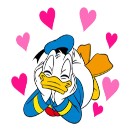 pato donald, donald en el amor, beso de donald duck, donald duck está gruñendo, donald duck in love