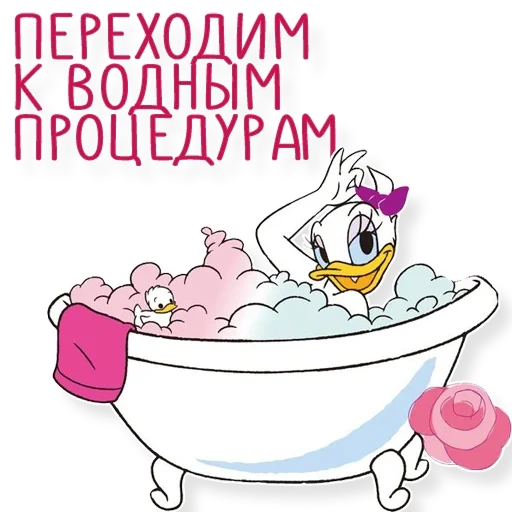 bath, daisy duck, the cat is the bathroom, the adoption of the bath, cartoon cat bathroom