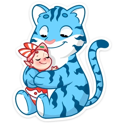 кошка, голубой кот, замурчательные, мультяшный голубой кот