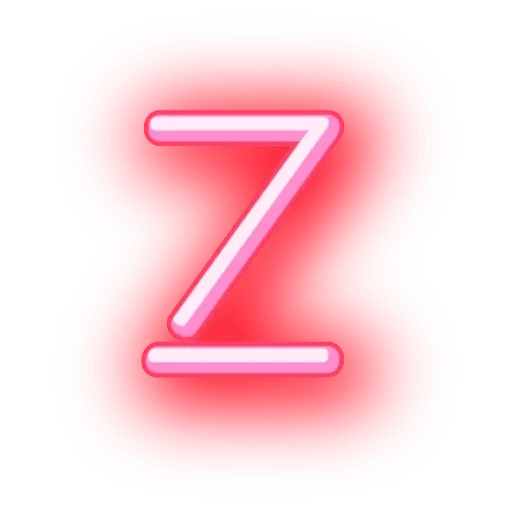 lettre z, lettres au néon, lettres roses, lettres au néon, lettres au néon
