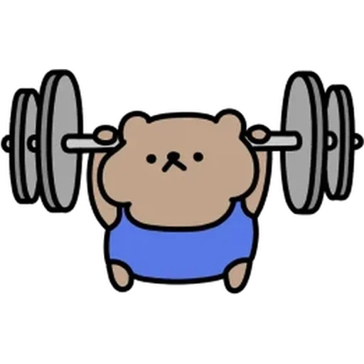 gym, bear рисунок, рисунки кавай, милые рисунки