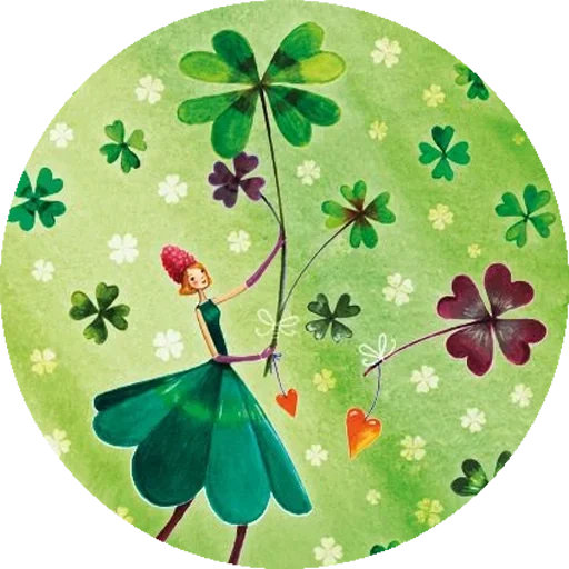 empat daun semanggi, clover empat leafed, flane iphone clover, ilustrasi peri semanggun, empat bidang semanggi yang ditumpahkan