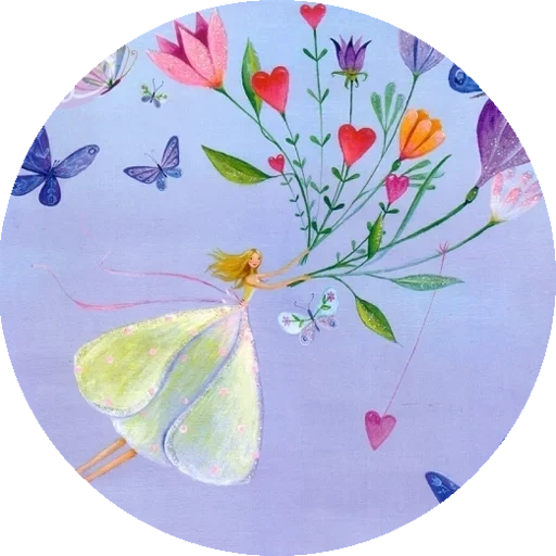 papillons, aquarelle de fée, fleurs de papillons, illustrations magiques, dessins de fleurs avec aquarelle