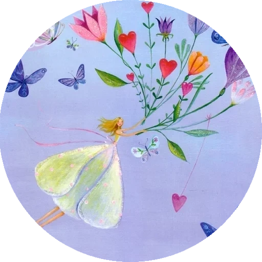 the butterfly, aquarell der fee, die blume des schmetterlings, magische illustrationen, aquarell blumen