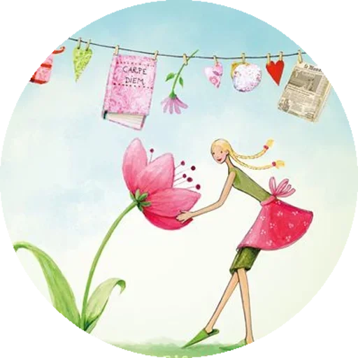 lovely illustrations, illustrations by milla marquis, milla margulis spring illustration, beautiful painting of happiness canvas, illustrator mila marquis