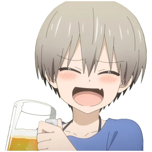 ukaki chan, ukaki chan, uzaki animation, anime alcohol