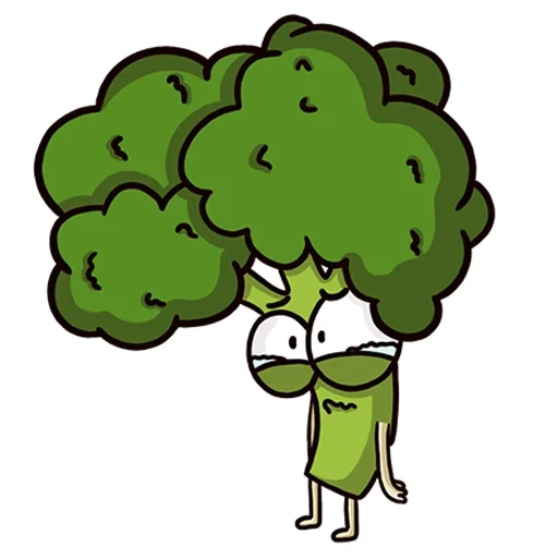 brocoli, frigo, brocoli de dessins animés, caractère de brocoli, brocoli de dessins animés