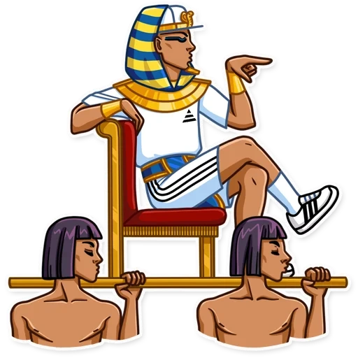 installation, pharah en égypte, dessin animé pharaon, pharaon egypte sur le trône