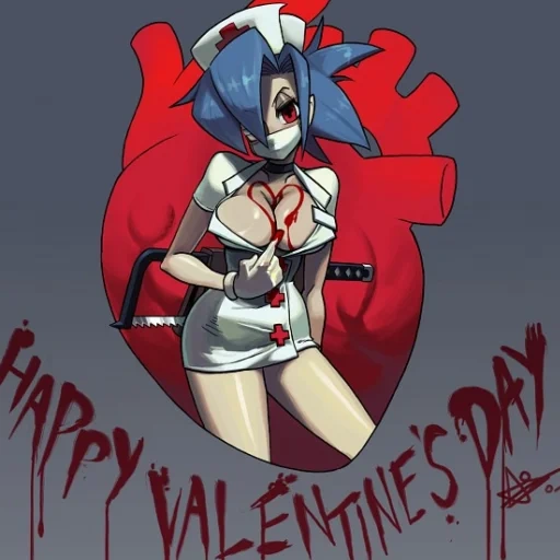 juego de skullgirls, skullgirls de san valentín, skullgirls 2 en bis, valentine skulgerls anime, skullgirls valentine nadezhda