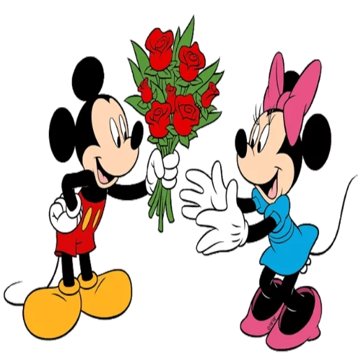 topolino, mikimau con fiori, polopolino topolino, topolino dà fiori, topolino dà fiori minnie