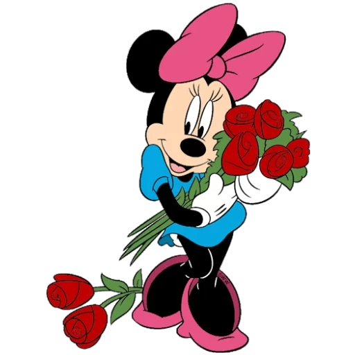 micky maus, minnie maus, minnie maus cartoon, mickey mouse gibt blumen, disney minnie mickey mit liebe