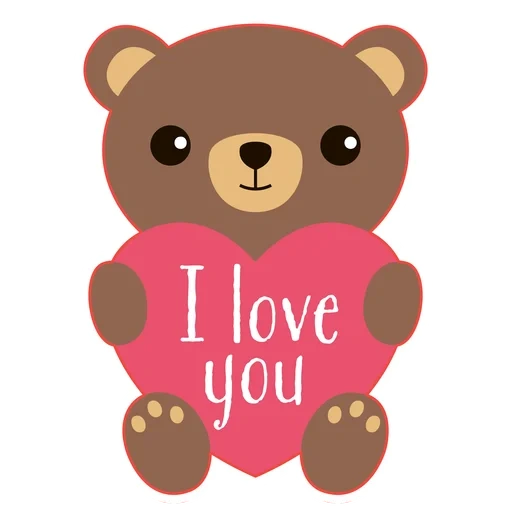 beruang kecil, aku cinta kamu, love bear, indikator ikon beruang, jantung beruang kecil