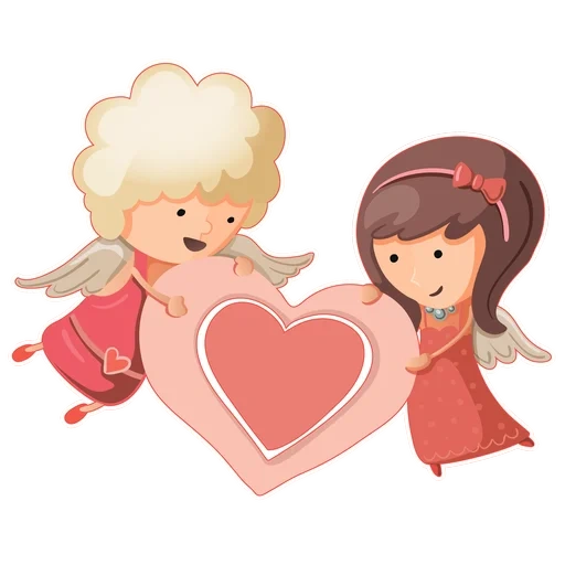 love, heart-shaped girl, valentine's day, angel valentine's day, cute little angel vector transparent background on february 14 th