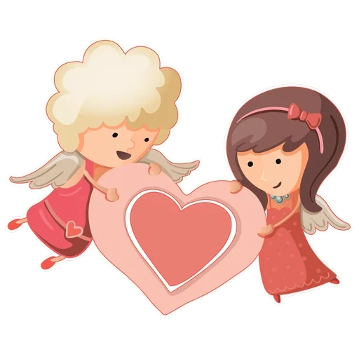 amour, fille en forme de coeur, saint valentin, angel valentine, chérubin mignon 14 février fond transparent vectoriel