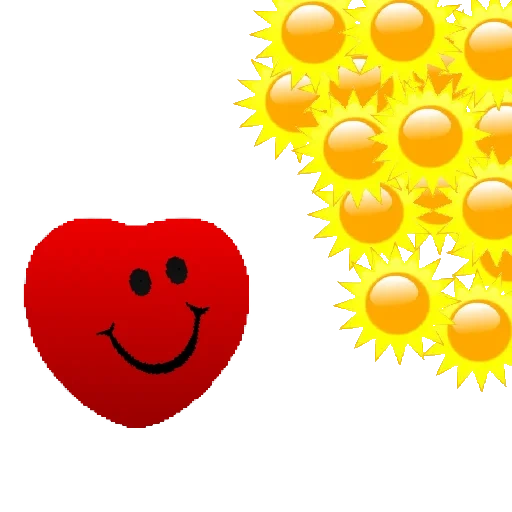 sol, smiley o sol, sunny smileik, o sol é um coração, animação sun sorri