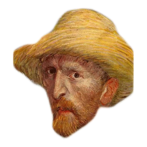 gadget, illustration, van gogh posters, van gogh exhibition poster, straw weaving of van gogh's self-portrait