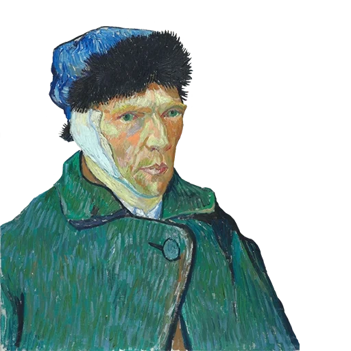 vincent van gogh, van gogh self portrait, vincent van gog un auto-portrait, van gog self portrait bandaged ear, vincent van gogh self portrait bandaged earted