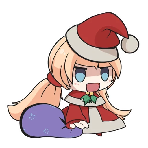 patolu ámbar, imagen de animación, patolu genshen, imagen de animación de chibi, animación navidad chibi