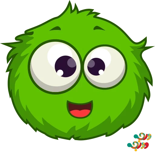 a toy, green monster, rainbow puffle, green monster