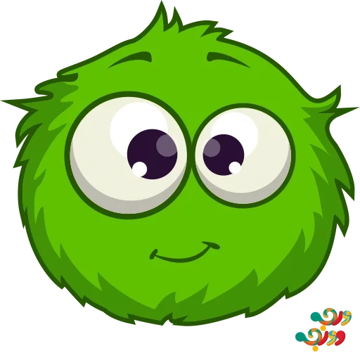 un giocattolo, rainbow puffle, mostro verde, microbi cartoni animati verdi