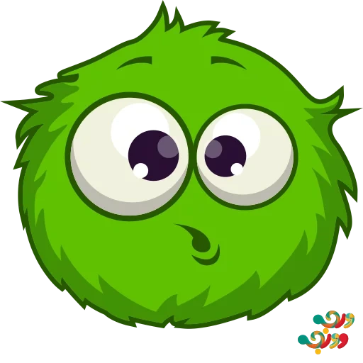 a toy, green monster, rainbow puffle, green monster, cartoon microbes green