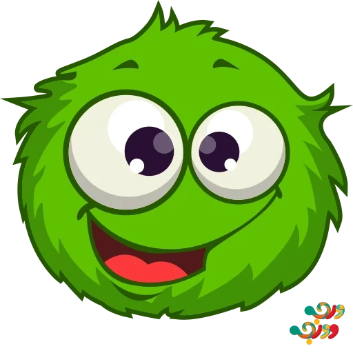 a toy, green monster, rainbow puffle, green monster