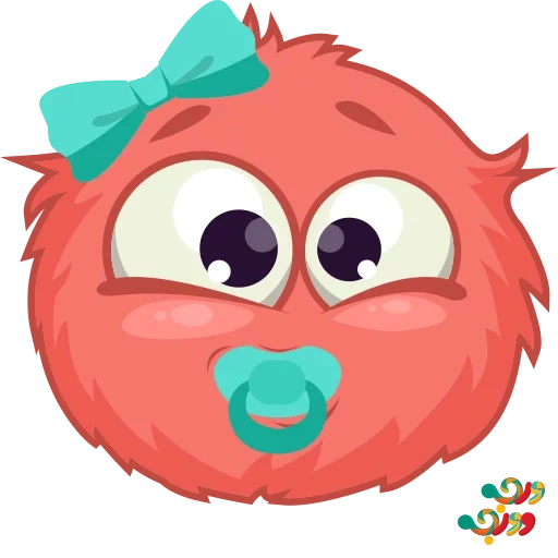 red, a toy, rainbow puffle, red monster