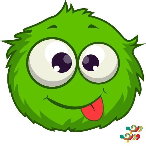 a toy, green monster, rainbow puffle, green monster