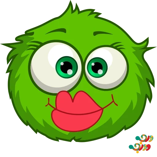 un giocattolo, rainbow puffle, mostro verde, green fluffy