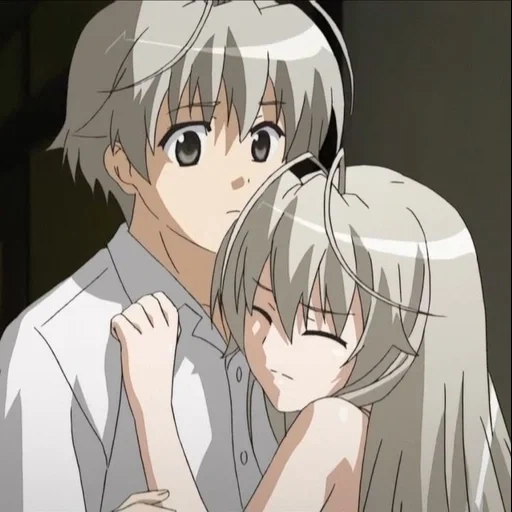 haru sora, anya couples, the loneliness of two, anime of the loneliness of two, anime yosuga no sora kiss