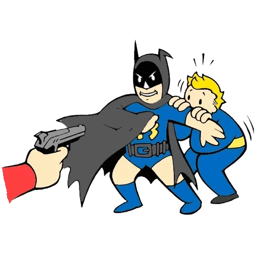 batman, anak laki laki, vault boy, batman mspers, fallout vault