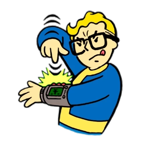 fallout, follot vecchio ragazzo, follaut shelter pipboy, icona di scaglionamento delle radiazioni