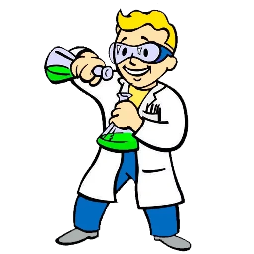 radiation chemist, chemist frott, walter boy scientist, yelot combat chemist, walter boy engineer