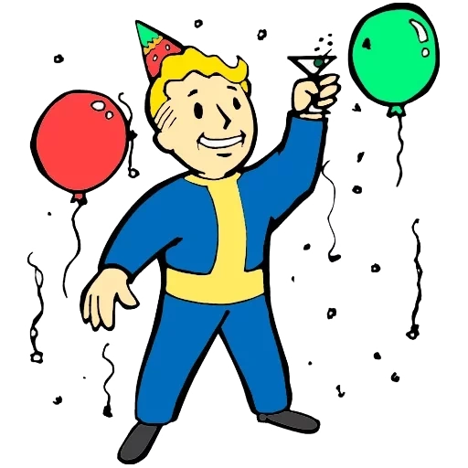 tomber, fallout 3, vault des retombées, fallout vault boy, anniversaire des retombées