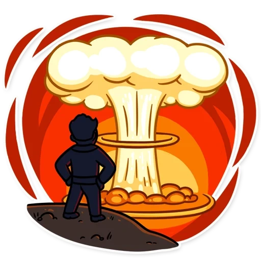 nukleare explosion, emoji fallout, nuklearexplosionen, nuklearxplosionsvektor, cartoon nuclear explosion