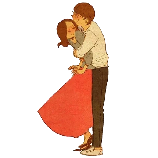 anime couples, drawings of steam, hug illustration, love of illustrations, puuung illustrations of hugs