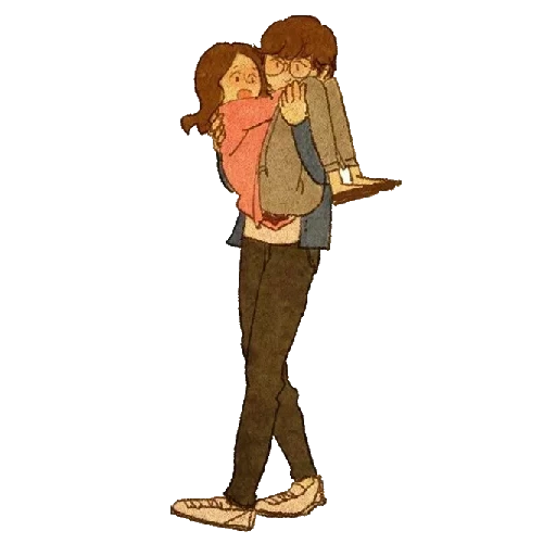 puuung hugs, cute couples drawings, puuung illustrations, illustrations of a couple, ray bradbury stories