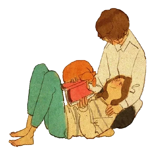 puuung, enfants, motif de couple mignon, motif de couple mignon, illustration de puang