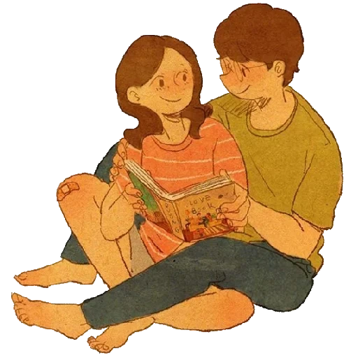 abrazo puuung, pareja pintada, un par de ilustraciones, enséñame a amar, ilustraciones de puang