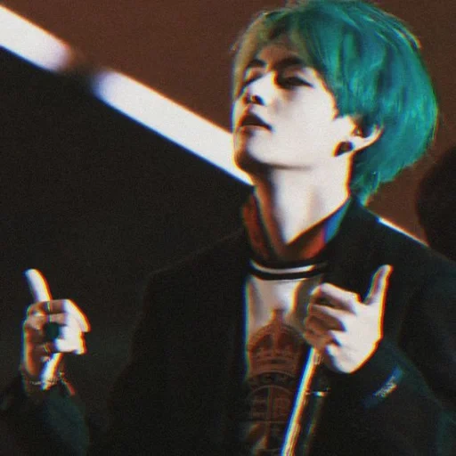 bts taehyun, kim ta hyun, ragazzi di bangtan, taehyun con i capelli blu, kim taehyun con i capelli blu