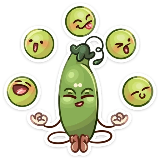 pepino enojado, feliz pepino, pepino divertido, dibujos animados de guisantes