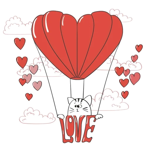 balon, hati balon, hari valentine, hari valentine, ilustrasi bola darah