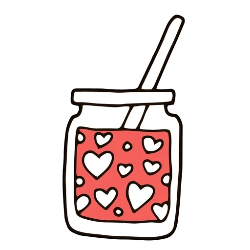 non, emoji, icône de la confiture, banque de caricature de smoothie, dessin de cocktails de fraise au lait
