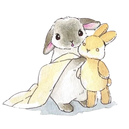 coelho chibi, coelho fofo, anime coelho fundo, padrão bonito de coelho, padrão de coelho fofo
